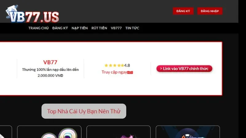 Link truy cập VB77  Link truy cập VB77